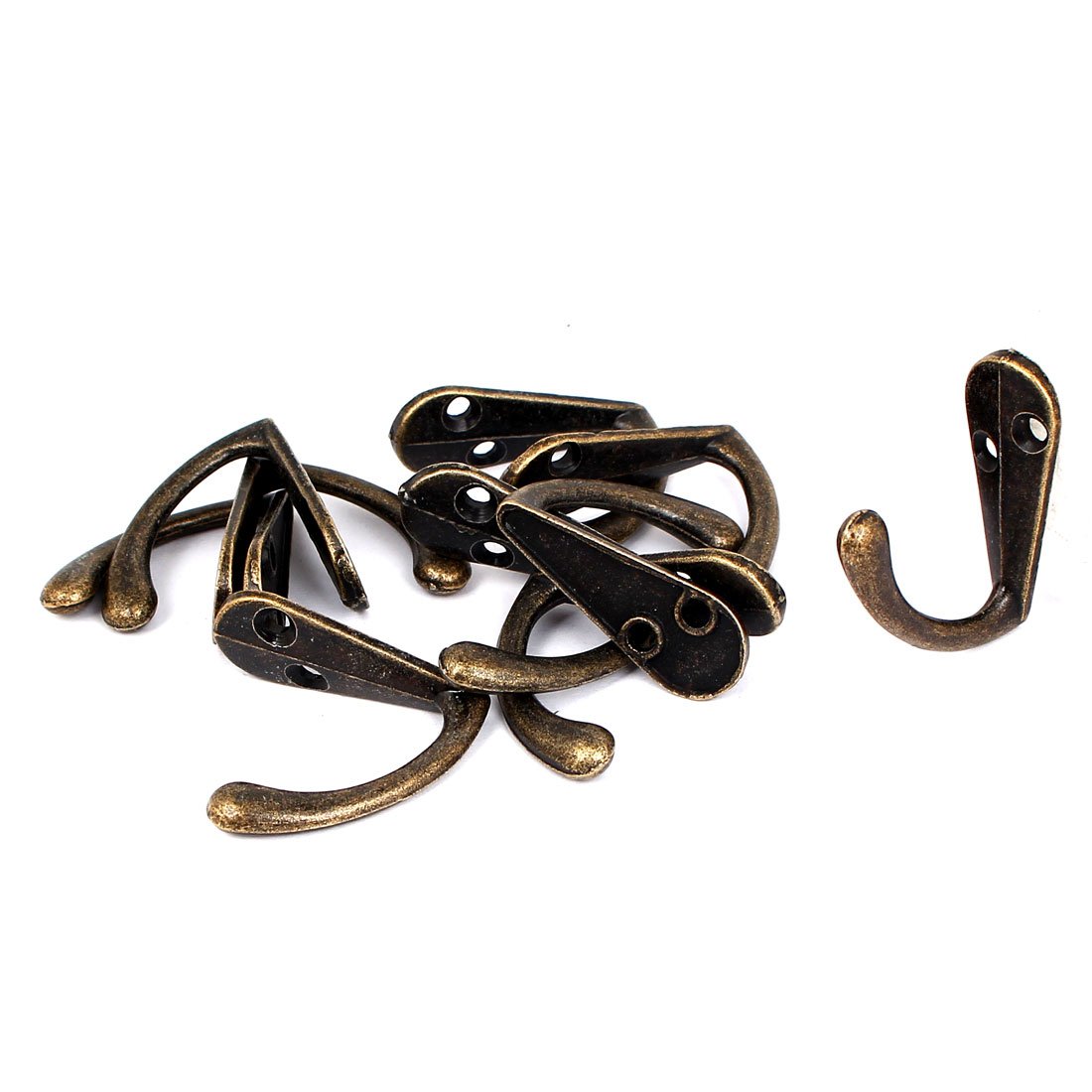 Sourcingmap 10Pcs Retro Style Robe Clothes Coat Wall Hanging Hooks Single Hanger