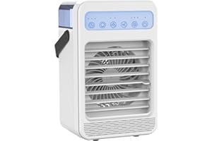 HYANEXVEXAL Portable Air Conditioners, Mini Air Conditioner Personal Evaporative Air Cooler with 4 Speeds 7 Colors, 600ML Portable Ac Unit Fan 2 Cool Mist Cooling Fan for Room Office Car