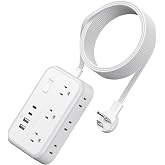 Extension Cord 15 ft, Surge Protector Power Strip with 6 Outlets 4 USB Charger(2 USB C Port), Flat Plug Outlet Extender Long Cord, Protection for Indoor, Home, Office Supplies, Dorm Room Essentials