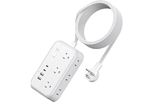NTONPOWER Extension Cord 15 ft, Surge Protector Power Strip with 6 Outlets 4 USB Charger(2 USB C Port), Flat Plug Outlet Extender Long Cord, Protection for Indoor, Home, Office Supplies, Dorm Room Essentials
