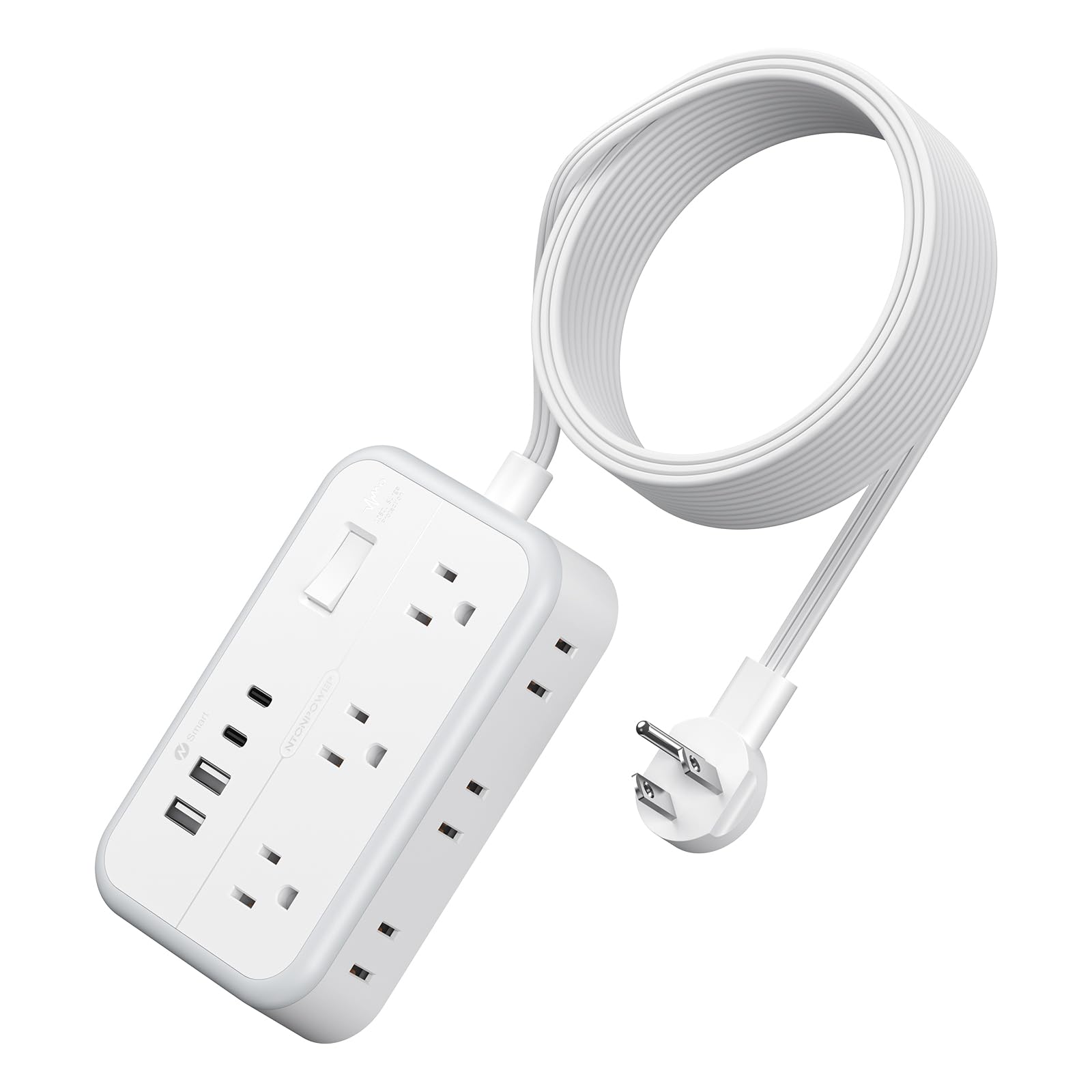 Photo 1 of Extension Cord 15 ft, Surge Protector Power Strip with 6 Outlets 4 USB Charger(2 USB C Port), Flat Plug Outlet Extender Long Cord, Protection for Indoor, Home, Office Supplies, Dorm Room Essentials