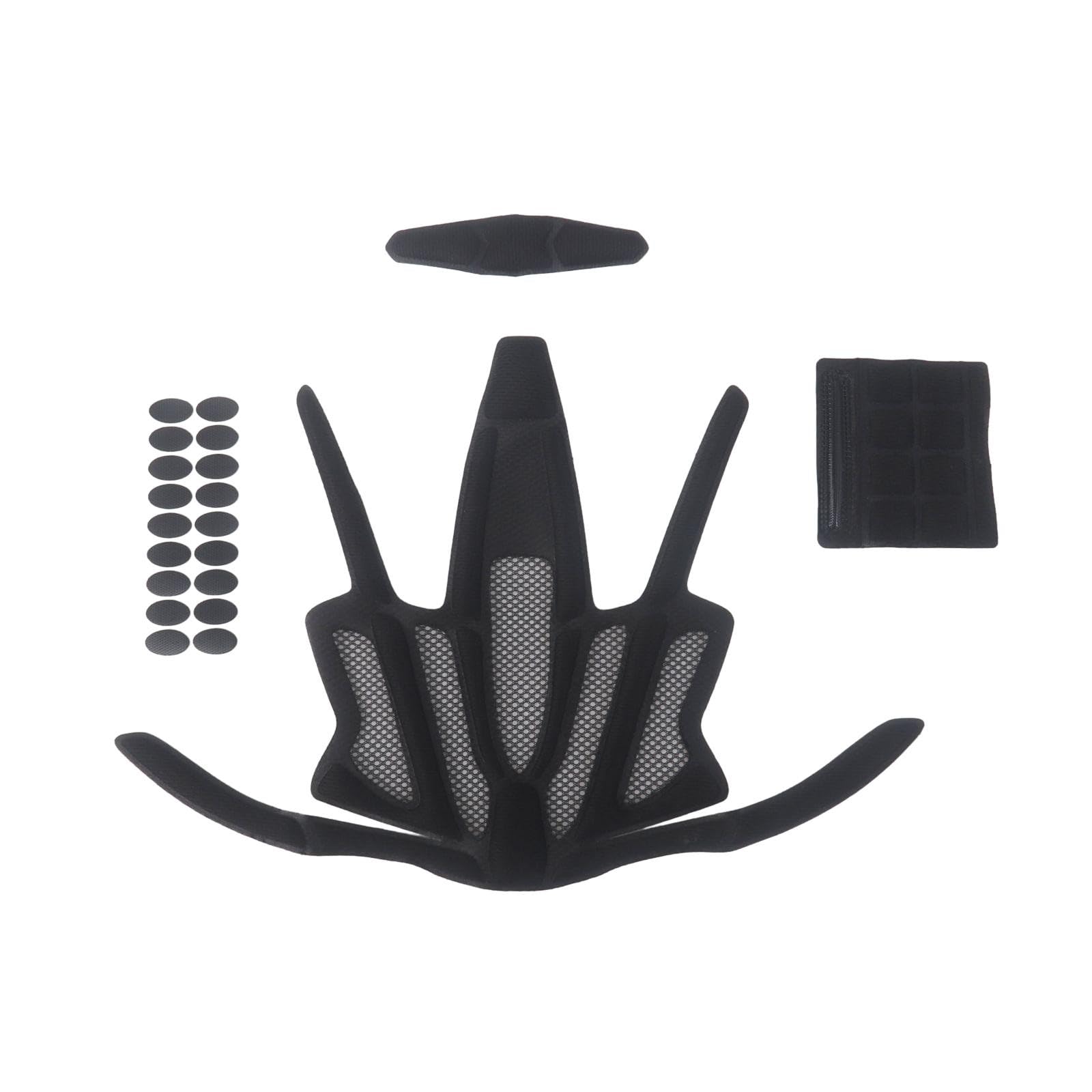 Helmet Inner Padding Net Foam Pads Kit Sealed Sponge Protective Lining Protection Liners Cushions Mats Set for Outdoor Sports Cycling Bike Motorcycle Bicycle Riding Accessories (Black)