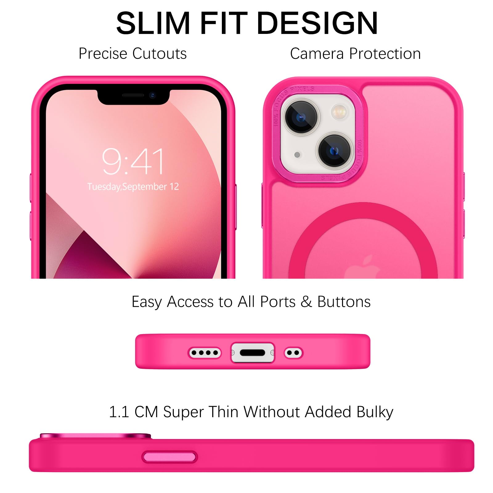 BENTOBEN for iPhone 13 Mini Phone Case, iPhone 13 Mini Case [Compatible with Magsafe] Translucent Matte Magnetic Slim Thin Shockproof Women Men Protective Cases Cover 5.4