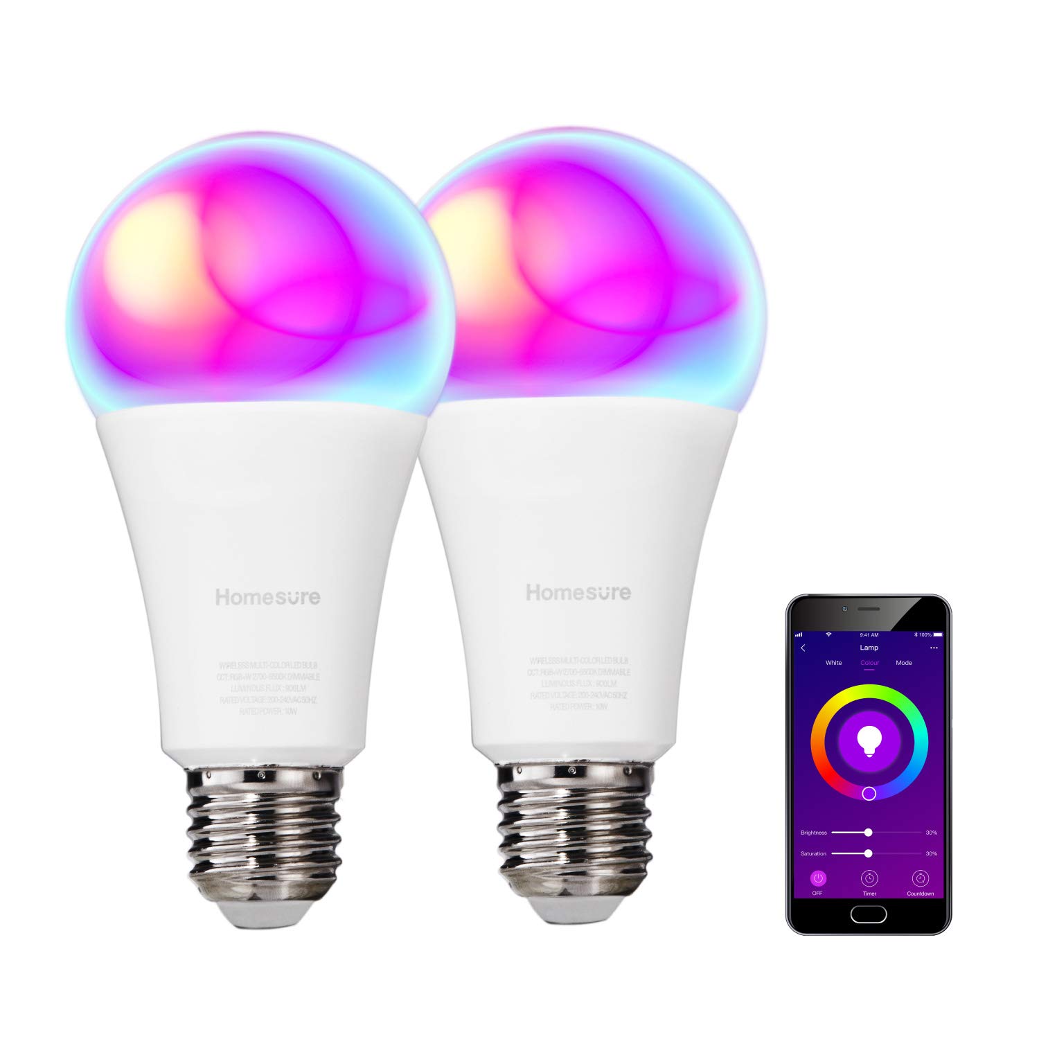 Pack de 2 bombillas LED RGB de 10w Pack de 2 bombillas LED RGB de 10w