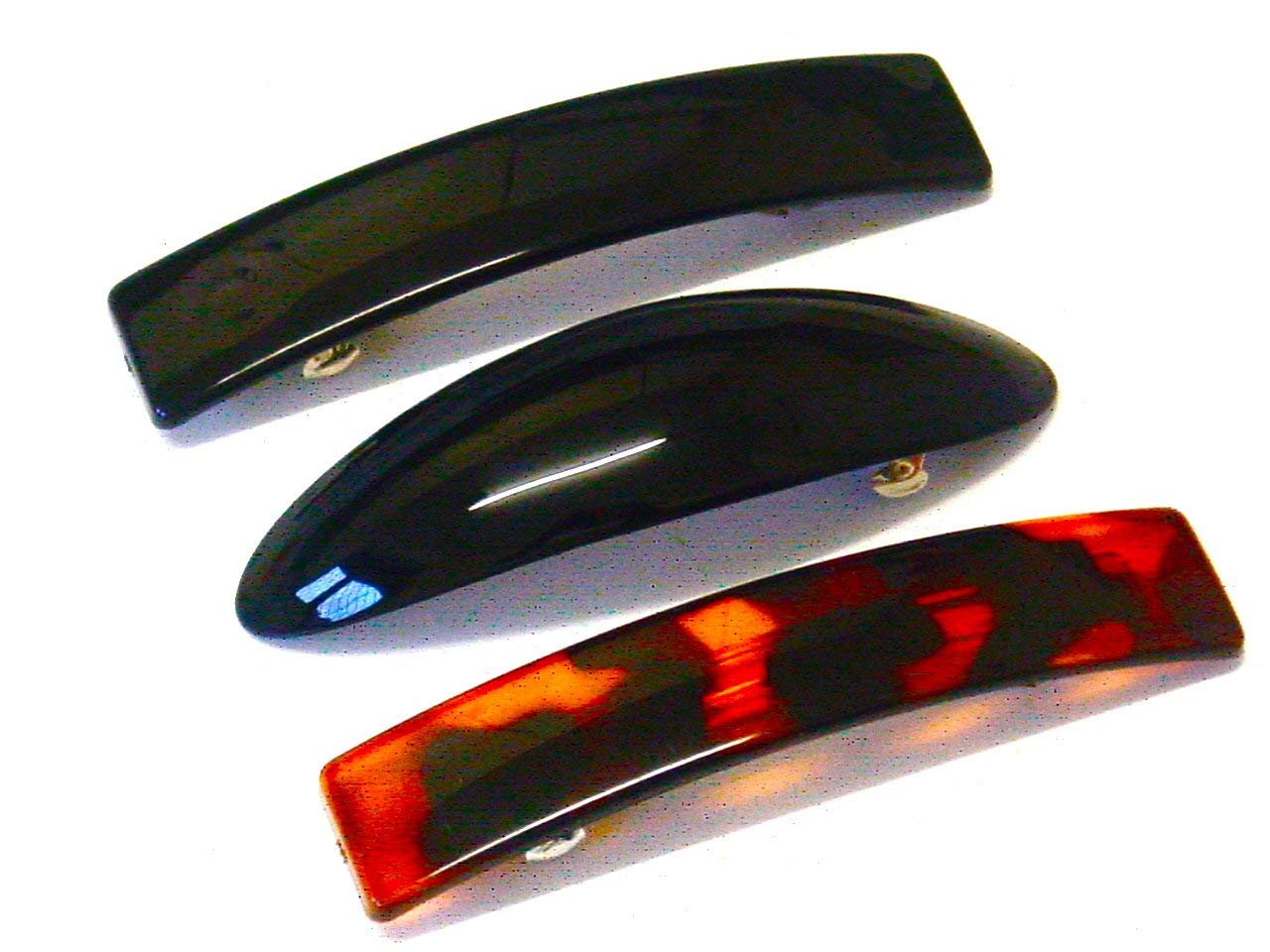 La Peach Fashions Ladies Regular Rectangular And Oval Shaped Barrette Hair Clip Slide Size 9 cm And 10 cm Set Of Three (Bktort)