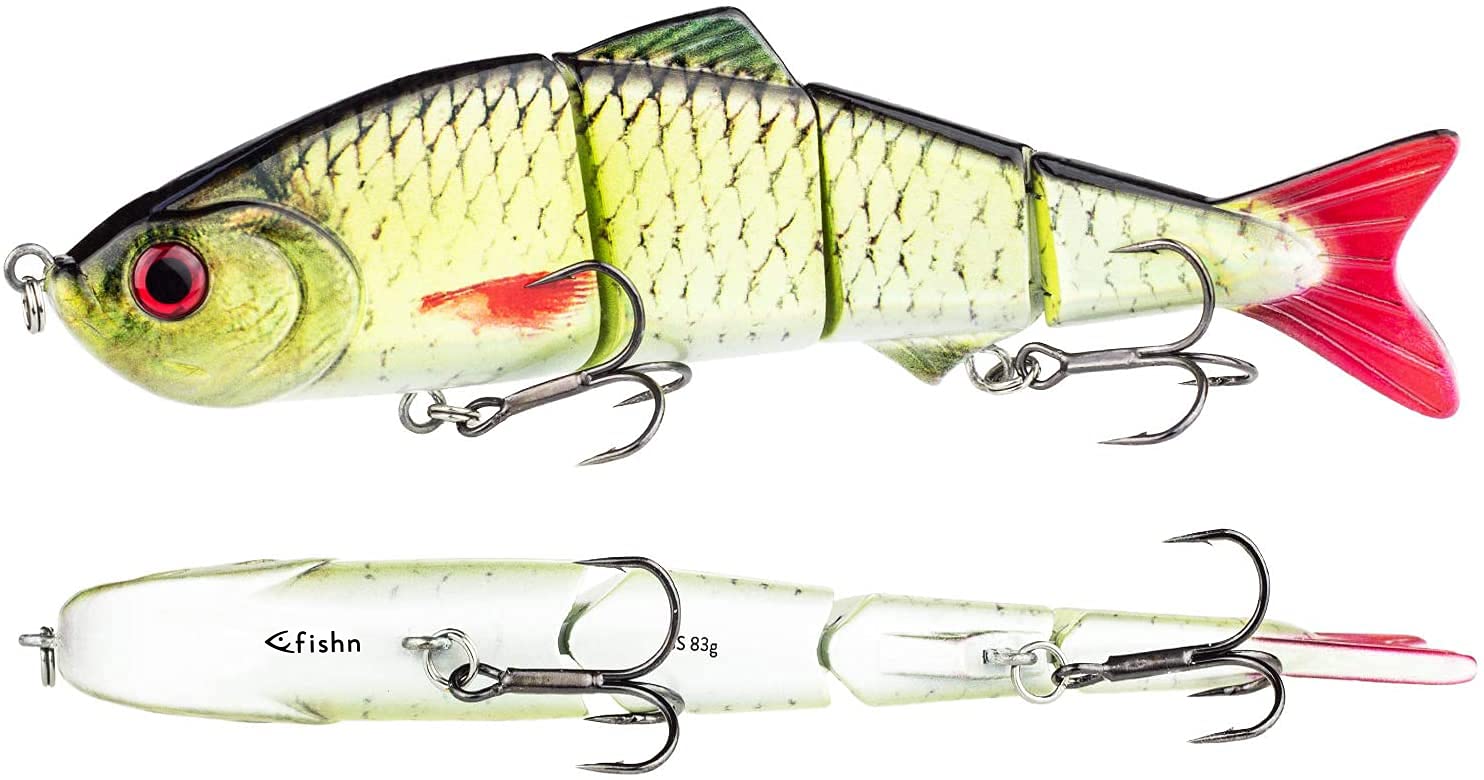 FISHN XXL pike bait Bait Candy, length: 20cm, weight: 83g, swimbait artificial bait/fishing lure/wobbler for fishing for predatory fish such as pike, pikeperch (Green)