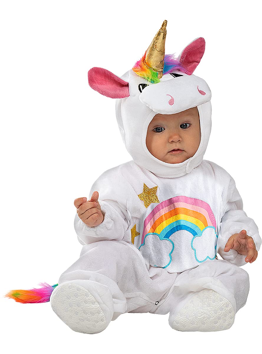 Funidelia | Unicorn Costume for Babies for baby Original & Funny - Costumes for kids, accessory fancy dress & props for Halloween, carnival & parties - Size 6-12 months - White