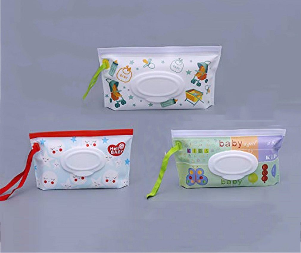 3 PCS Reusable Wet Wipe Pouch Refillable OnTheGo Cases