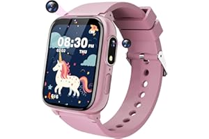 Sueseip Kids Smart Watches Girls Toys Age 6-8, HD Touchscreen Dual Cameras Kids Watch for Girl Ages 8-10, Kid Toy with 35 Games MP3 Learn Card for 5 6 7 8 9 Year Old Girl Christmas Birthday Gifts