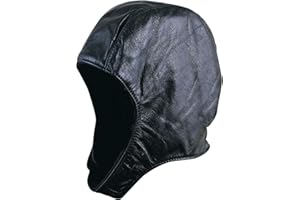 BIKERS PLACE Unisex Cold Weather Waterproof Real Leather Aviator Style Hat Very Warm Lined Inside