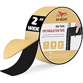 DEMEDO Pipe Insulation Tape, Pipe Wrap Insulation Foam Tape Self Adhesive, Outdoor Water Pipe Insulation Roll for HVAC, AC Line Insulation, 2 inch x 16.5 FT Heat Tape for Water Pipe, Black