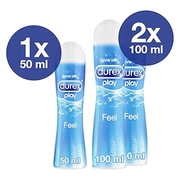 Gleitgel wasserbasiert für gefühlsechtes Empfinden Durex Play Feel 2x 100ml + 1x 50ml in praktischer Dosierflasche