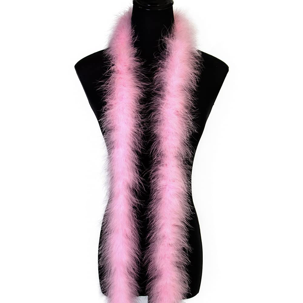 2 Yards 22G Fluffy Marabou Light pink Feather Boa for DIY Craft Sewing Trim Home Wedding Party Christmas Decoration