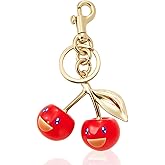 SOOFOTOO Cherry Bag Charm Purse Handbag Charm Cherry Car Accessories KeyChain Gift for Women Mothers Day Christmas Valentine