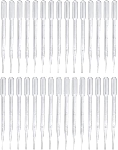 Guagua 30Pcs 3ml Pipettes Plastic Dropper Eye Dropper Transfer Pipettes