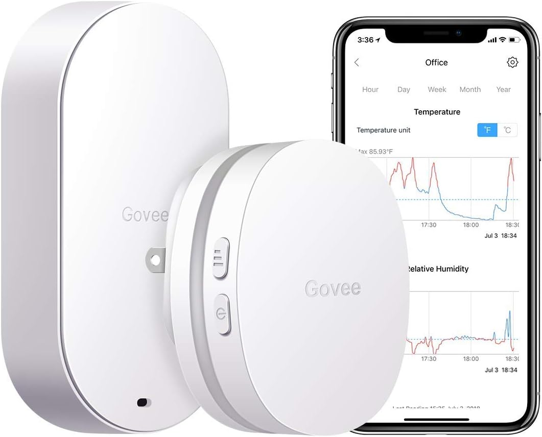 Govee Upgraded Indoor Outdoor Thermometer Hygrometer, WiFi Digital Hygrometer Humidity with App