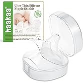 haakaa Nippleshield Silicone Nipple Shields for Breastfeeding with Carry Case Ultra-Thin Super-Soft (18mm, 2pk)