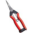 RANSHOU Japanese Trimming Scissors 7.2" Precision Pruning Shears with Pointed Tips, Razor-Sharp Japanese Stainless Steel Blade, Non-Slip Spring-Loaded Handle, Made in Japan
