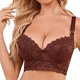 Push Up Bras for Women Lace Underwire Add One Cup Bra with Support Smoothing Bra(34B-46DD)