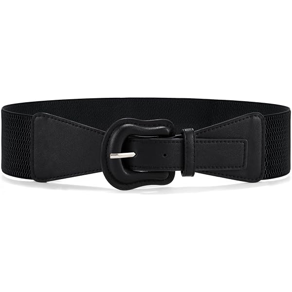 MoYoTo Womens Retro Carved Double Buckle Elastic Belts  display picture 1