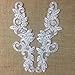 Bridal Applique Pair Lace Hand Beaded Corded Sequined Embroidered Sheer Organza, 10