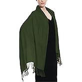 Glory Max Women Large Soft Silky Pashmina Shawl Wrap Scarf in Plain Solid Colors