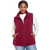 HHE Plus Size Women's Fleece Vest, 1X-5X Outerwear Lightweight Sleeveless Zip Jackets(Exclusively for Plus Size)