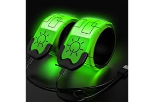 Todoxi 2 Pack LED Armband - Rechargeable Running Lights with Reflective Gear, High Visibility LED Wristband Lights