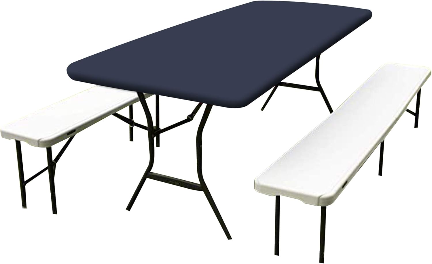 WES Picnic Table Cover Classic Dark Blue Folding Outdoor Table Waterproof Indoor Square Table Cover, Suitable for 31.4" x 15.7" (80x40cm) Outdoor Picnic Table/Holiday/Party Table: Kitchen & Dining