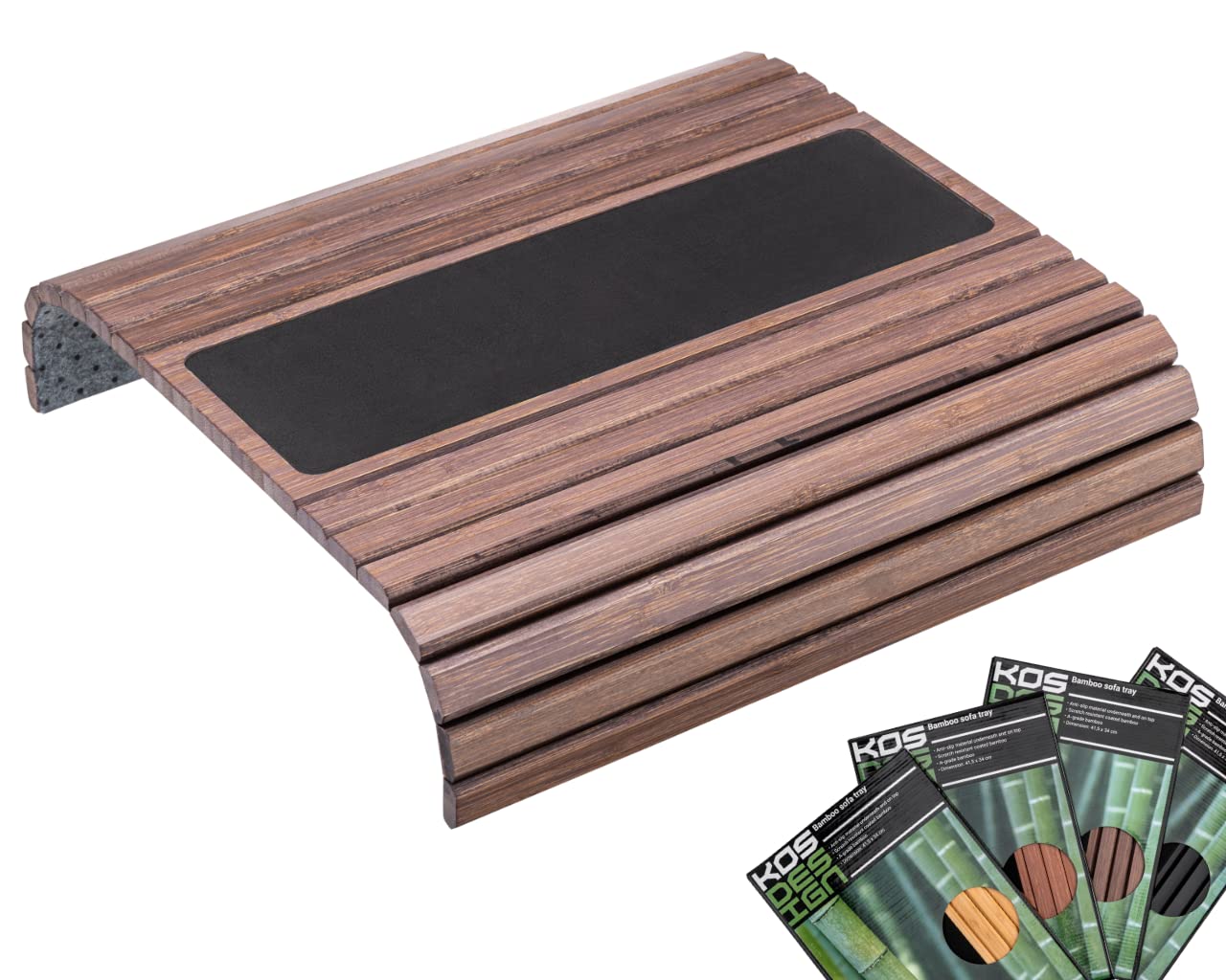 Bamboo Sofa Arm Tray - Anti-Slip, Flexible for All Armrests - Durable Couch Arm Table with Elegant Design, Natural Color, Fits Any Interiors - Sofa Armrest Tray for Drinks