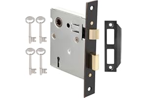 Toptotoo Mortise Lock Set Interior Door, Old Door Lock Replacement Parts, Antique Vintage Door Lock Hardware, Skeleton Keys a