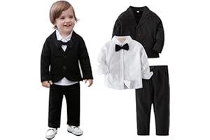 LOLANTA Baby Boys Tuxedo Suit Formal Party Set Wedding Outfit Toddler Communion Outfits 6 Months - 5T