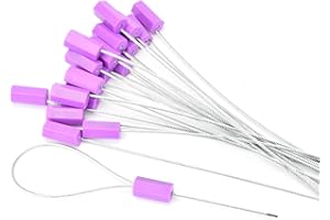 RASUNKAE 20pcs Security Marking Cable Seals Tamper Proof Steel Wire Seal Numbered Shipping Seals Disposable Pull Tight Self-Locking Cable Seal Truck, Cargo, Containers Seal Ties Straps (Purple, 20pcs)