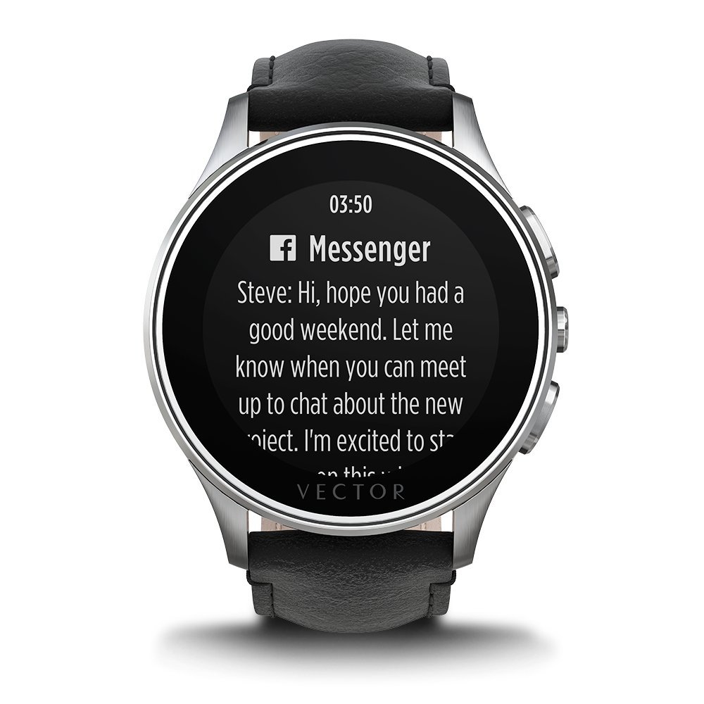 Vector L1-10-015 Luna - Smartwatch de acero inoxidable, 46 mm, con ...