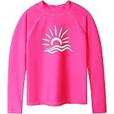 TFJH E Girls & Boys Long Sleeve Rashgurad Swimsuit UPF 50+ Kids Swimwear Sunsuits