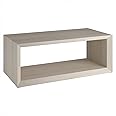 Henn&Hart 48" Wide Rectangular Coffee Table in Alder White, for Home, Living Room, Bedroom, Entertainment Room, Office