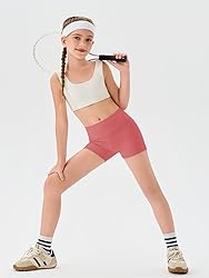 Haloumoning Girls Athletic Shorts Kids High Waisted