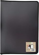 eco-eco A3 50% Recycled 30 Pocket Black Zipped Presentation Display Book view 1