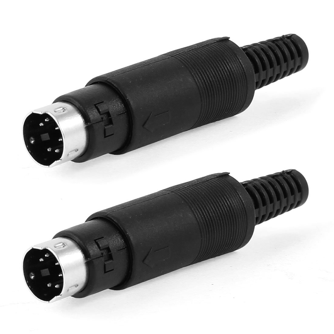 sourcing map Computer DIN 6 Pins Male S-video Adapter Sockets Connnector 2 Pcs