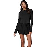 Hanes womens Sleepwear Set, Originals Supersoft Comfywear Long-sleeve Top & Sleep Shorts, Loungewear Set for Women