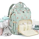 Diaper Bags Backpack for Mom Dad, Baby Care Bag Nappy Bags for Boys Girls | Large Green Maternity Baby Changing Bag Large Capacity Waterproof Multifunction Travel Backpack Pa&ntilde;aleras para bebe