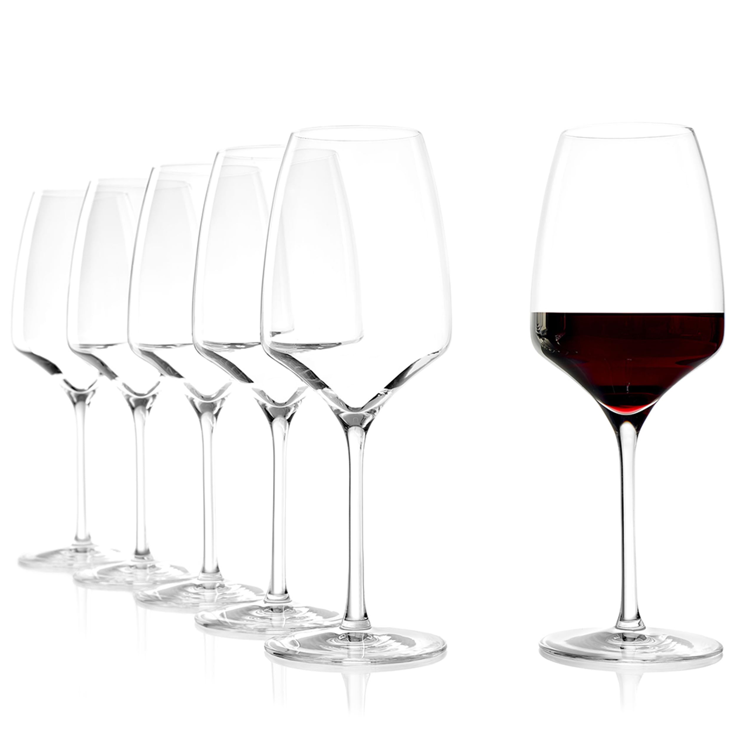 Stölzle Lausitz Red Wine Glasses Experience Set of 6, 450ml – Premium Wine Glasses Ideal for Red Wine – Elegant Crystal Goblets for Maximum Aroma – Dishwasher- & Shock-Resistant