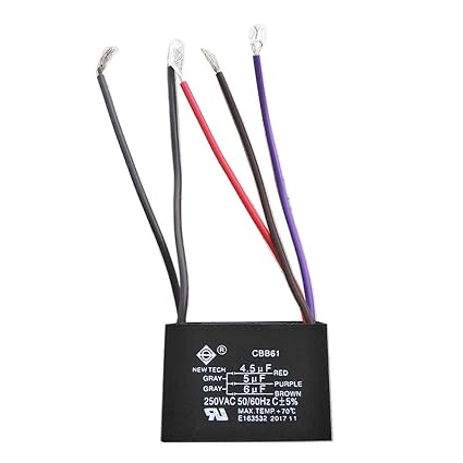 1pack Cbb61 Ceiling Fan Capacitor Cbb61 5 Wire For New Tech 4 5uf