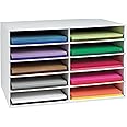 Classroom Keepers 12" x 18" Construction Paper Storage, 10-Slot, White, 17" H x 27" W x 19" D, 1 Unit
