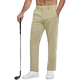 DOWMQ Mens Golf Pants Stretch Dress Casual Pants 28"/30"/32"/34" Quick Dry Lightweight Slacks for Men Trousers with 6 Pockets