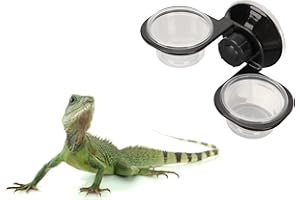 Reptile Food and Water Cups Crested Gecko Feeding Ledge Multipurpose Reptile Food Water Feeding Bowl for Lizard Leopard Gecko