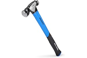 Real Steel Ball Peen Hammer 24 oz, Metalworking Tool Forged Steel Head Ball Pein Hammer Jacketed Graphite 0505
