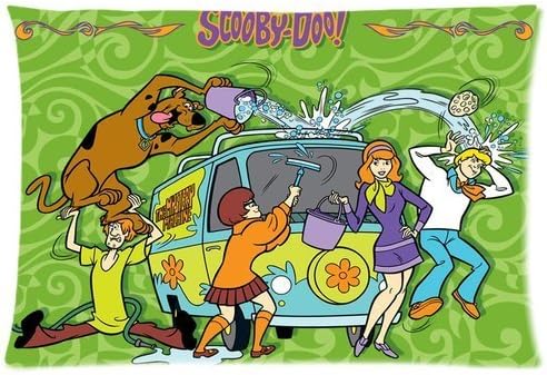 Velishyshy Soft Zippered Pillowcase Pillow case Cover 20*30 Inch (Twin sides) Cartoon Scooby doo Mistery Machine Pattern Fashion Design