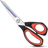 Asdirne Professional Fabric Scissors, Heavy Duty Titanium Coating Sewing Scissors, Ultra-Sharp Blade Fabric Shear, Ergonomic 