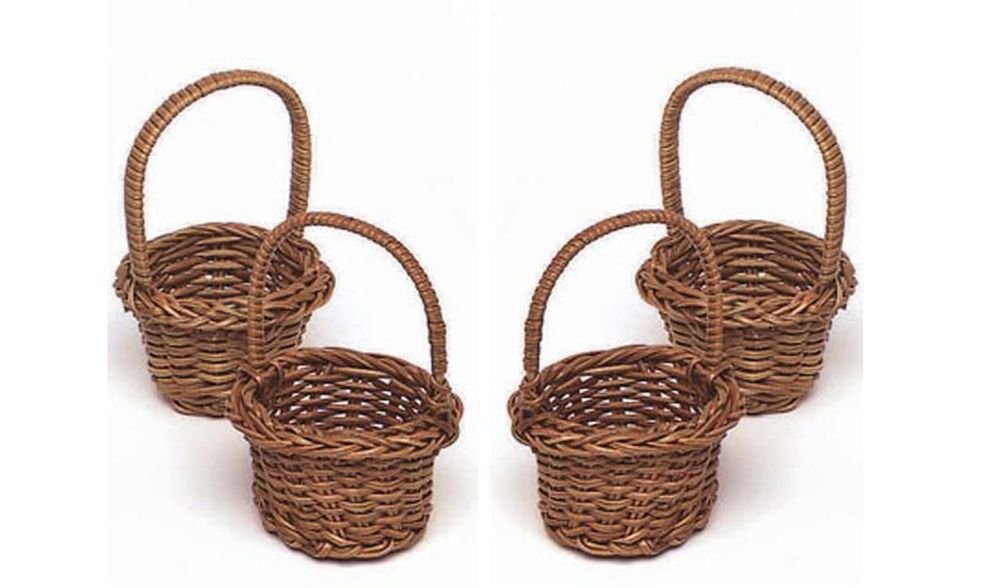 Mini Baskets 24Pack Miniature Woven Baskets with Handles